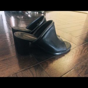 Steven by Steve Madden leather black mules